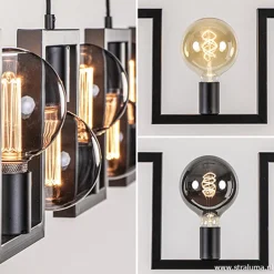 Straluma Metalen eettafel hanglamp zwart frame><noscript><img width=