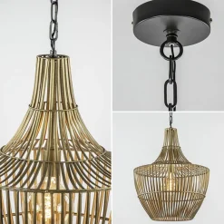 Straluma Metalen hanglamp Stella antiek brons met zwart><noscript><img width=
