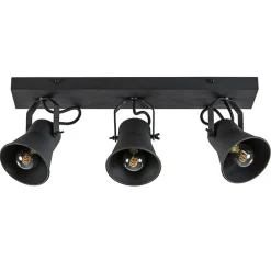 Straluma Metalen 3-l plafondlamp mat zwart verstelbaar> Opbouwspots|Woonkamerlampen