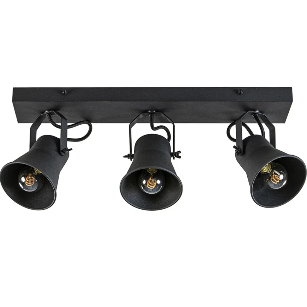 Straluma Metalen 3-l plafondlamp mat zwart verstelbaar> Opbouwspots|Woonkamerlampen