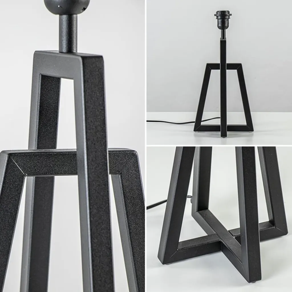 Straluma Metalen lampvoet mat zwart exclusief kap> Tafellampen|Lampenvoeten