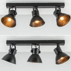 Straluma Metalen 3-lichts plafondlamp ELiano mat zwart> Light and Living|Keukenverlichting