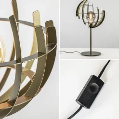 Straluma Metalen tafellamp Terra met oud messing afwerking><noscript><img width=