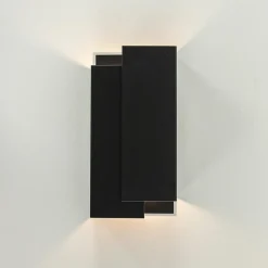 Straluma Metalen wandlamp zwart met overlap><noscript><img width=