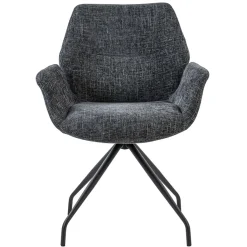 Straluma Moderne armstoel donker grijs draaibaar met return-system> Eetkamerstoelen