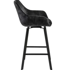 Straluma Moderne barkruk met draaibare zitting velvet antraciet><noscript><img width=