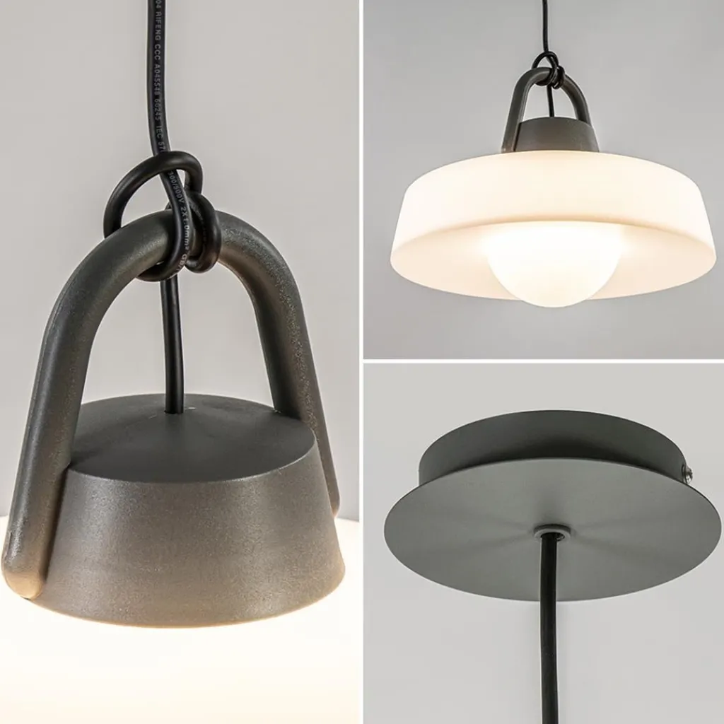 Straluma Moderne buitenlamp hang antraciet met wit IP65> Hanglampen|Buitenlampen