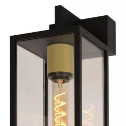 Straluma Moderne buitenlamp rechthoek zwart met goud IP54><noscript><img width=