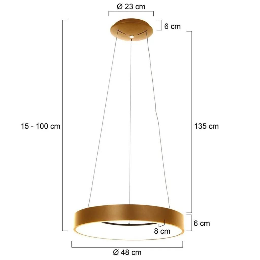 Straluma Moderne design LED hanglamp ring goud> Hanglampen|Eettafellampen