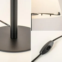 Straluma Moderne design tafellamp zwart met witte glazen kap><noscript><img width=