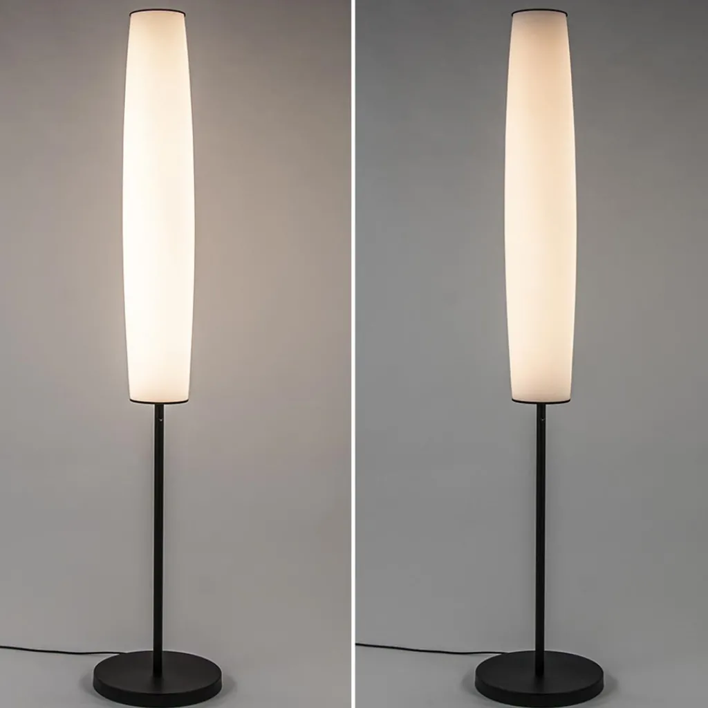 Straluma Moderne design vloerlamp zwart met opaal glas dim to warm> Vloerlampen|LED Vloerlampen