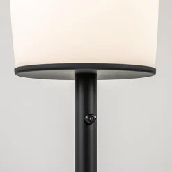 Straluma Moderne design vloerlamp zwart met opaal glas dim to warm><noscript><img width=