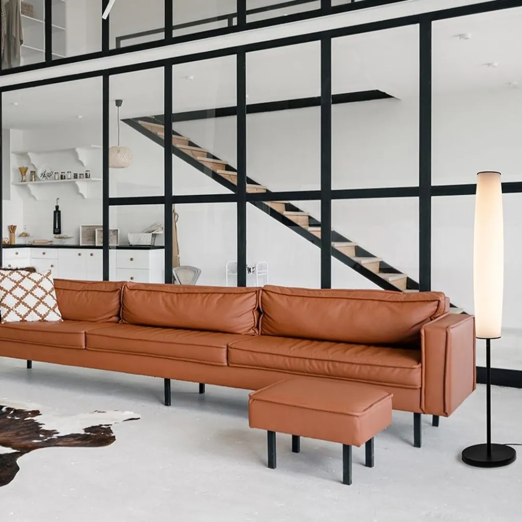 Straluma Moderne design vloerlamp zwart met opaal glas dim to warm> Vloerlampen|LED Vloerlampen