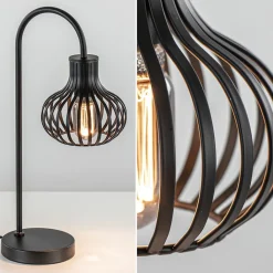 Straluma Moderne draad tafellamp onion mat zwart> Draadlampen|Woonkamerlampen