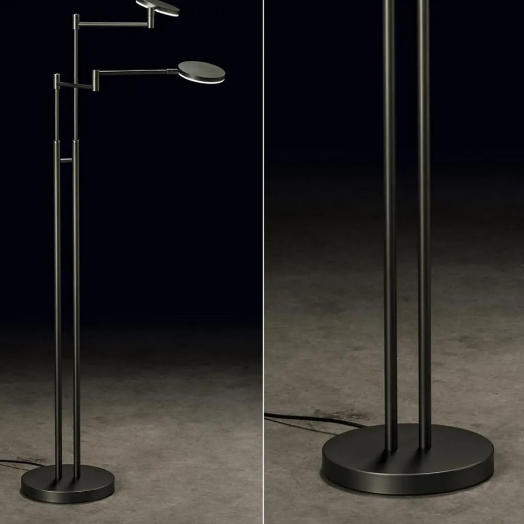 Straluma Moderne dubbele LED leeslamp antraciet> Vloerlampen|Leeslampen