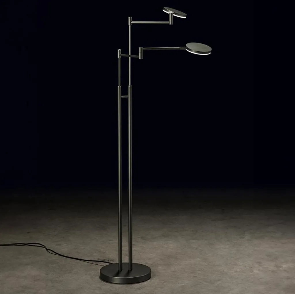 Straluma Moderne dubbele LED leeslamp antraciet> Vloerlampen|Leeslampen
