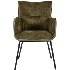 Straluma Moderne eetkamerstoel leder met stoffen zitting> Eetkamerstoelen