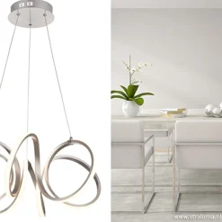 Straluma Moderne hanglamp krul staal incl LED><noscript><img width=