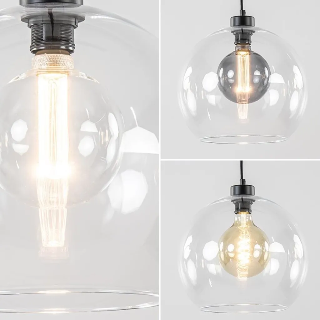 Straluma Moderne hanglamp met helder glas 30 cm> Keukenverlichting|Halverlichting