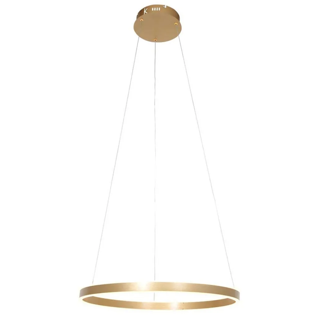 Straluma Moderne hanglamp ring goud met geïntegreerd LED> Hanglampen|Eettafellampen