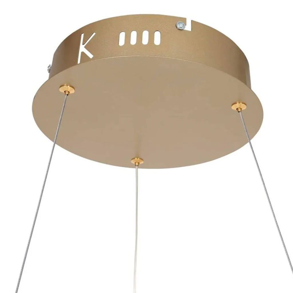 Straluma Moderne hanglamp ring goud met geïntegreerd LED> Hanglampen|Eettafellampen