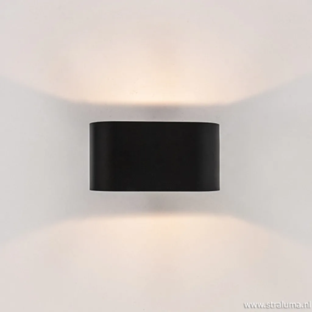Straluma Moderne kleine wandlamp ovaal zwart> Slaapkamerlampen|Keukenverlichting