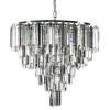 Straluma Moderne kroonluchter chroom met helder en smoke glas> Hanglampen|Kroonluchters