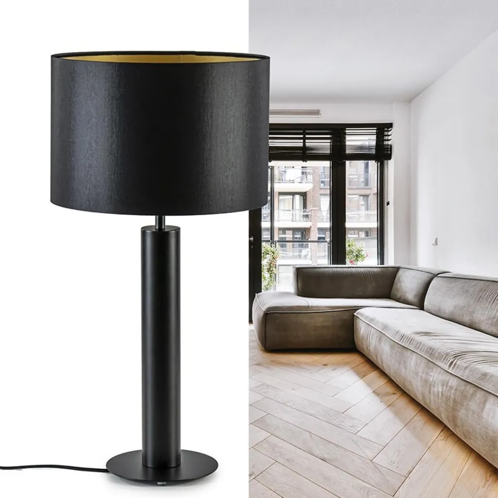 Straluma Moderne lampvoet cilinder mat zwart excl kap> Tafellampen|Lampenvoeten