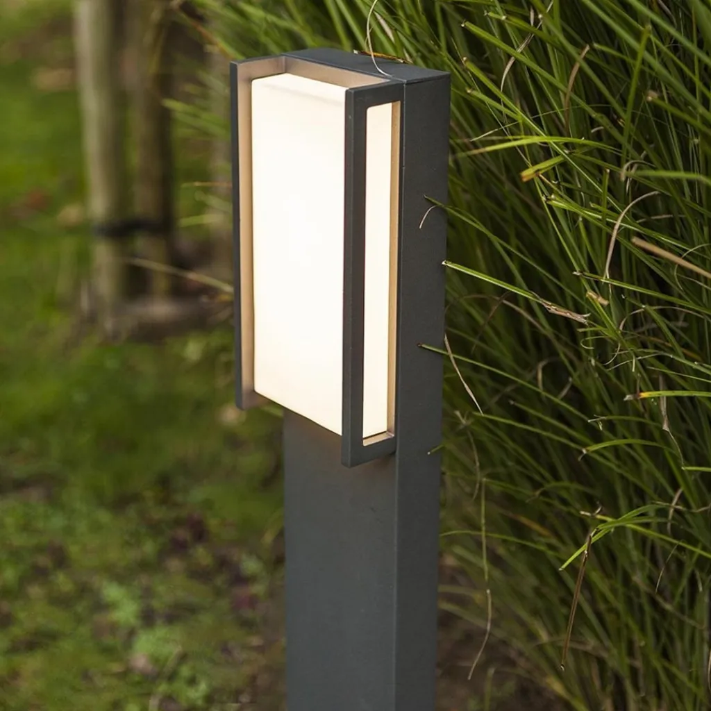Straluma Moderne LED buitenpaal grijs rechthoek IP54> Buitenlampen