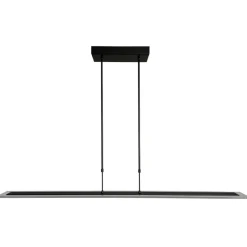 Straluma Moderne LED hanglamp balk mat zwart met smoke glas><noscript><img width=