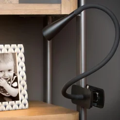 Straluma Moderne LED klemlamp zwart inclusief dimbaar LED><noscript><img width=