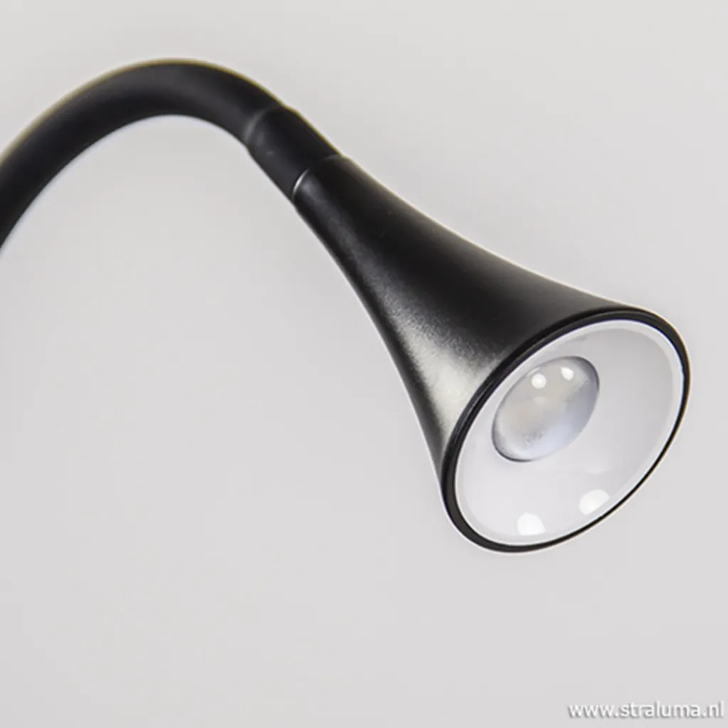Straluma Moderne LED klemspot leeslamp zwart> Bedlampjes|Klemlampen