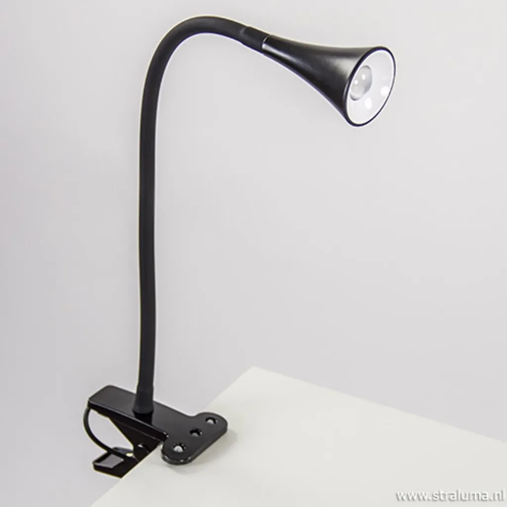 Straluma Moderne LED klemspot leeslamp zwart> Bedlampjes|Klemlampen