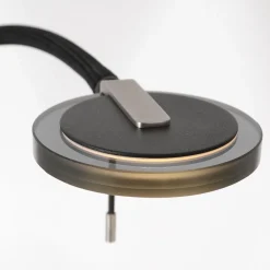 Straluma Moderne LED leeslamp zwart met smoke glas dimbaar><noscript><img width=