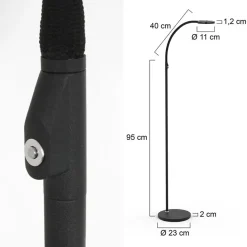 Straluma Moderne LED leeslamp zwart met smoke glas dimbaar><noscript><img width=