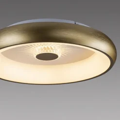 Straluma Moderne LED plafondlamp mat goud met remote dimbaar><noscript><img width=