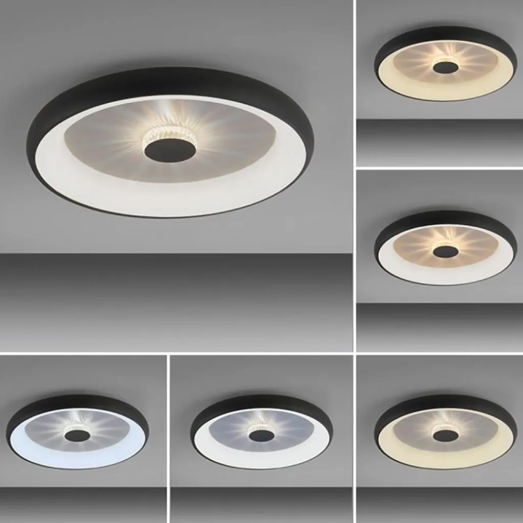 Straluma Moderne LED plafondlamp met kristaleffect zwart> Plafondlampen|Wandlampen