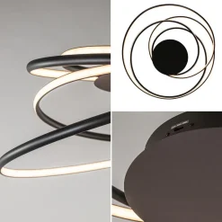 Straluma Moderne LED plafondlamp ringen zwart 3-standen dimbaar><noscript><img width=