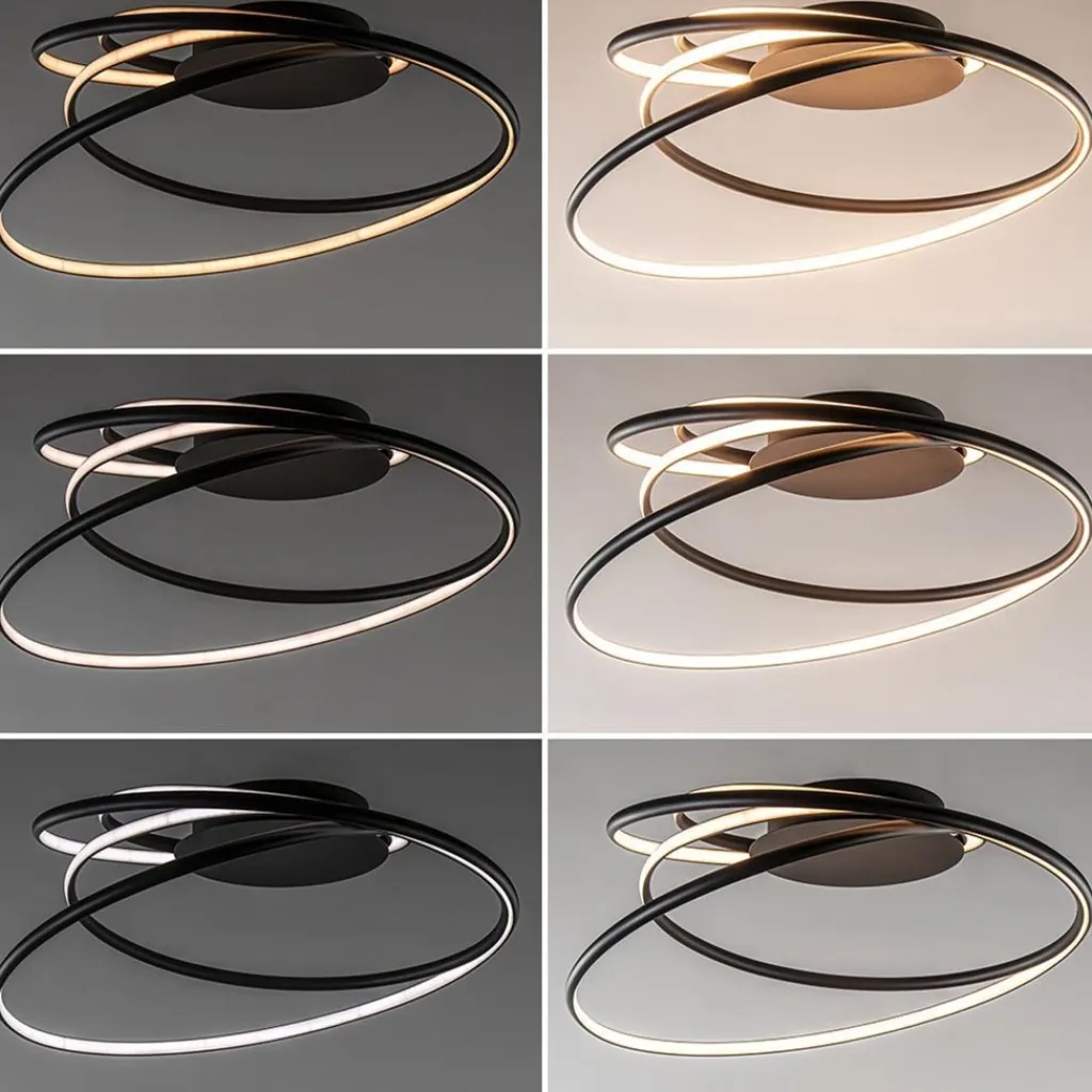 Straluma Moderne LED plafondlamp ringen zwart 3-standen dimbaar> Plafondlampen|LED Plafondlampen