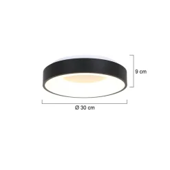 Straluma Moderne LED plafonnière zwart rond 30 cm><noscript><img width=
