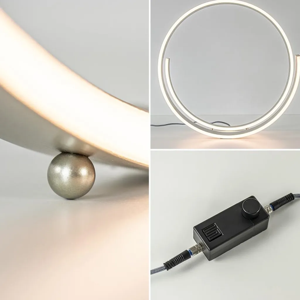 Straluma Moderne LED tafellamp nikkel met dim to warm functie> Tafellampen|LED Tafellampen