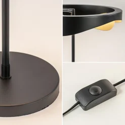 Straluma Moderne LED tafellamp zwart met goud dimbaar><noscript><img width=