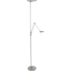 Straluma Moderne LED uplighter met leeslamp geborsteld staal> Vloerlampen|Leeslampen