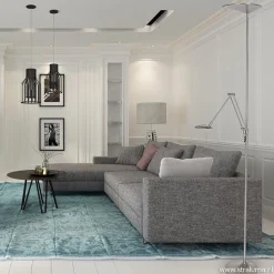 Straluma Moderne LED uplighter met leeslamp geborsteld staal><noscript><img width=