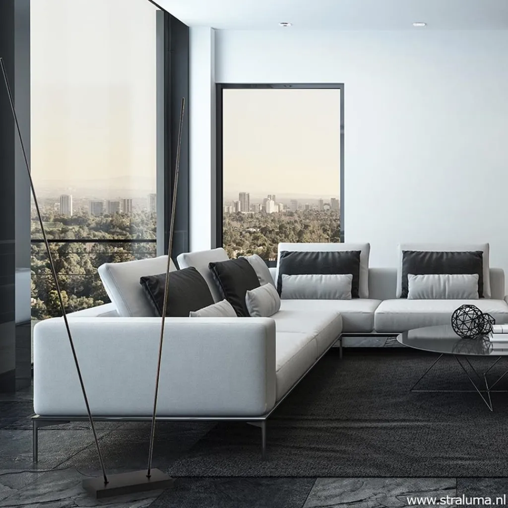 Straluma Moderne LED vloerlamp dimbaar mat zwart> Vloerlampen|LED Vloerlampen