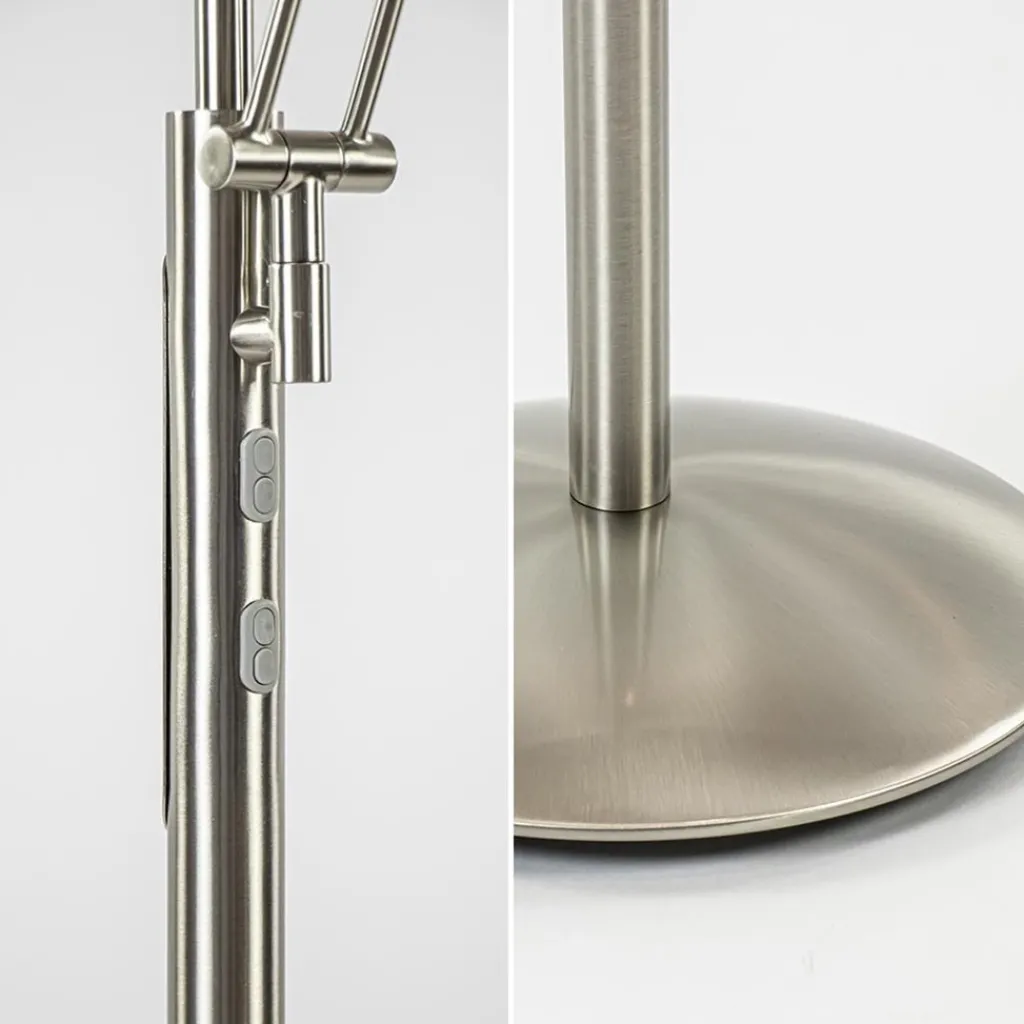 Straluma Moderne LED vloerlamp nikkel met uplighter en leeslamp> Vloerlampen|Leeslampen