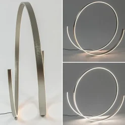 Straluma Moderne LED vloerlamp nikkel dimbaar><noscript><img width=