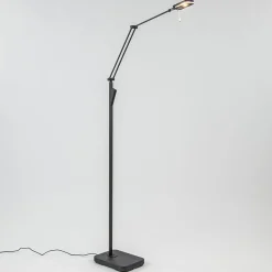 Straluma Moderne LED vloerlamp zwart met verstelbare arm> Vloerlampen|Leeslampen