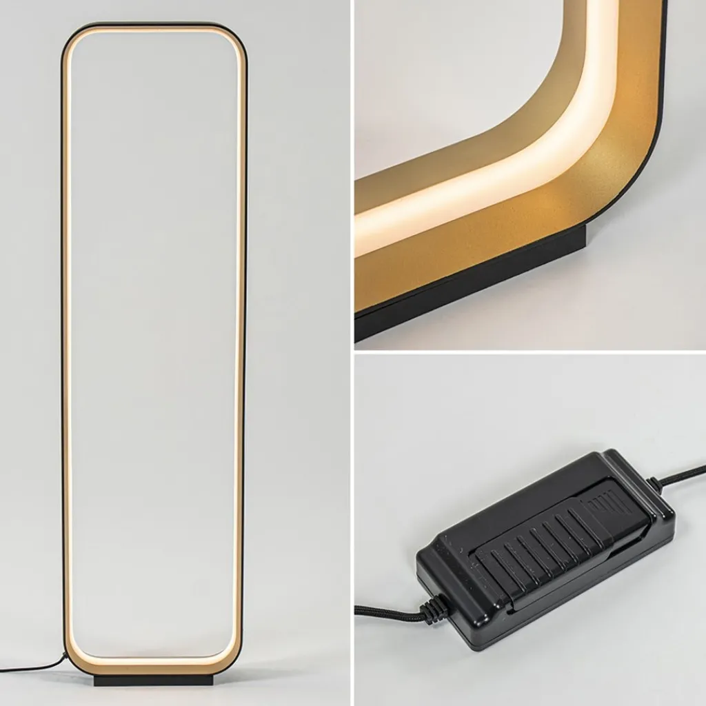 Straluma Moderne LED vloerlamp zwart/goud dim to warm> Vloerlampen|LED Vloerlampen