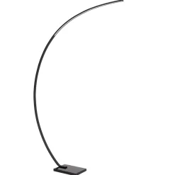 Straluma Moderne LED vloerlamp zwart met zwart marmer> Vloerlampen|Booglampen